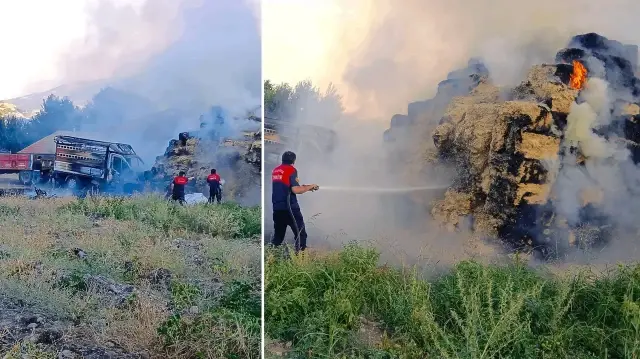 amasyada cikan yanginda bin balya saman ve bir arac kullanilamaz hale geldi uLprxbQJ