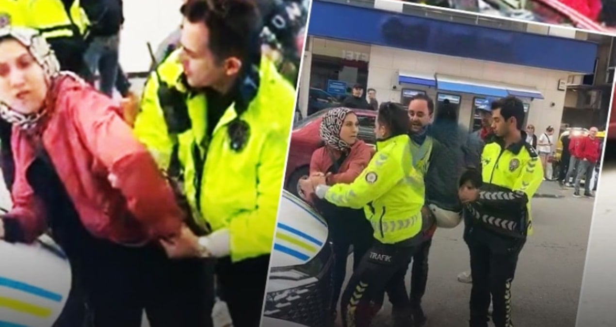 kocasina ceza yazilmasin diye polise saldirdi bu goruntuler de polise yakismadi P6aadGbw